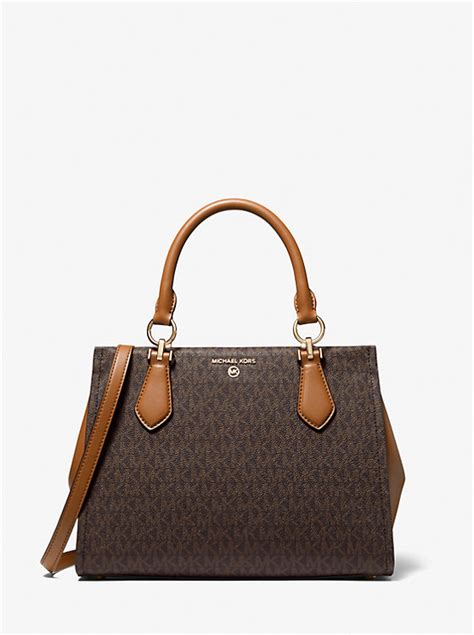 michael michael kors valerie medium logo satchel|michael kors marilyn medium.